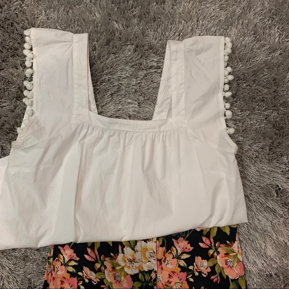 J CREW Pom sleeve tank